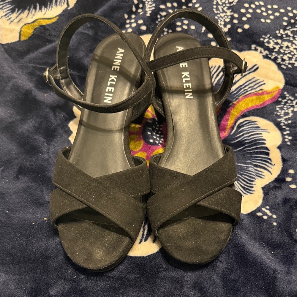 Anne Klein Black Strappy Sandals